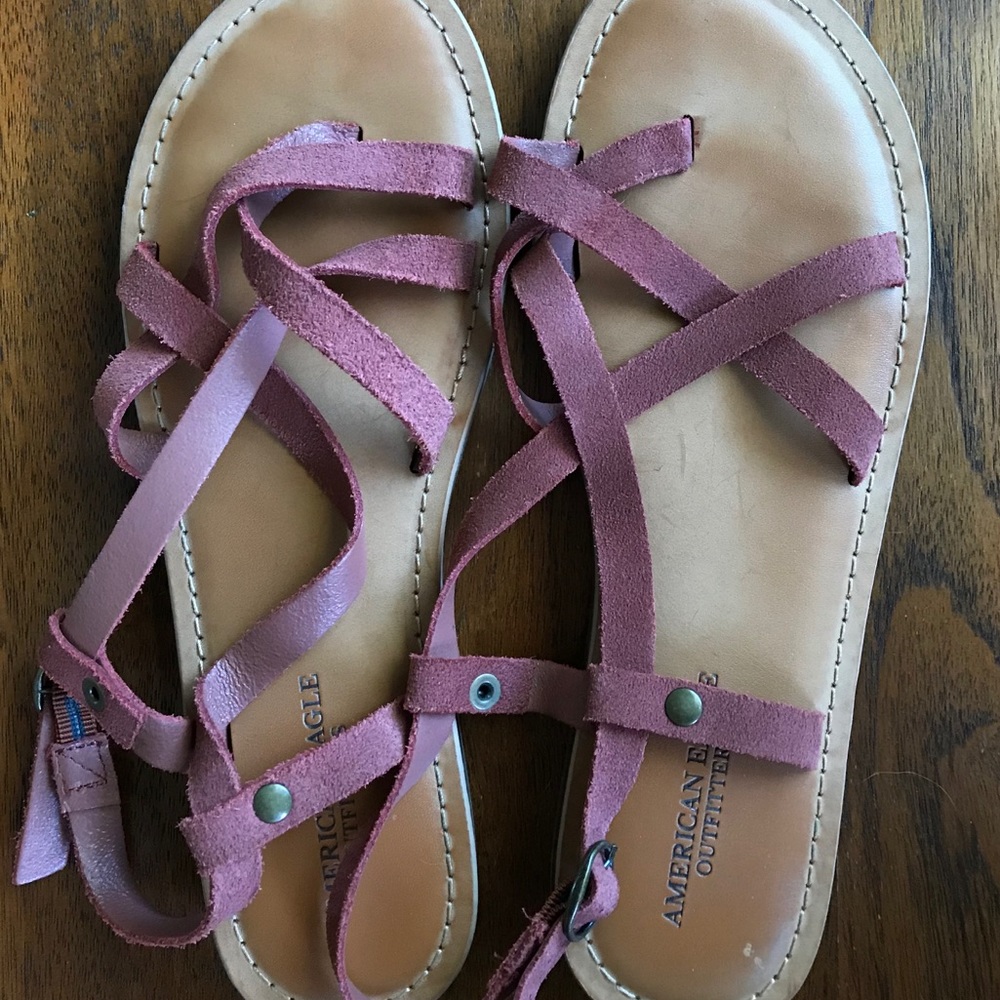 Suede AE strappy sandals